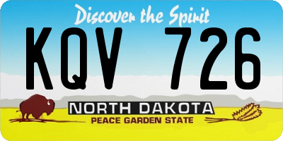 ND license plate KQV726