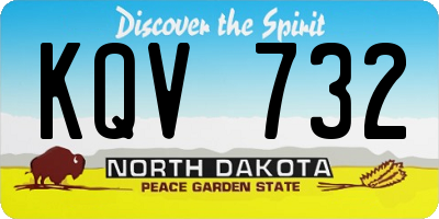 ND license plate KQV732