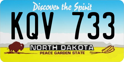 ND license plate KQV733