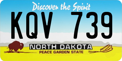 ND license plate KQV739