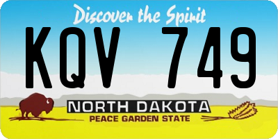 ND license plate KQV749
