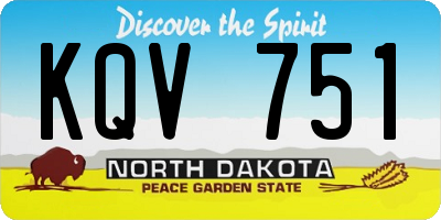 ND license plate KQV751