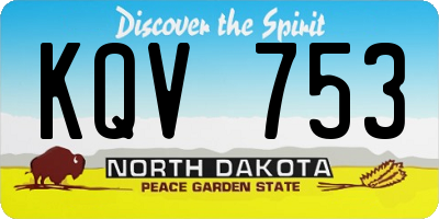 ND license plate KQV753