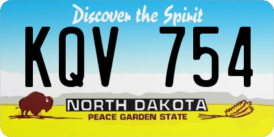 ND license plate KQV754