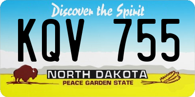 ND license plate KQV755