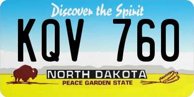 ND license plate KQV760