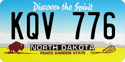 ND license plate KQV776