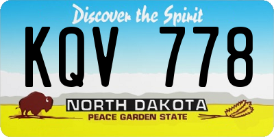 ND license plate KQV778