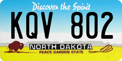 ND license plate KQV802