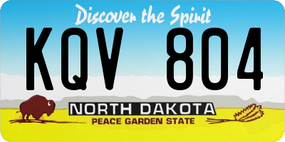 ND license plate KQV804