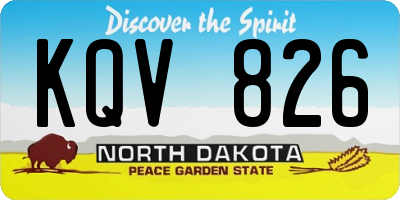 ND license plate KQV826