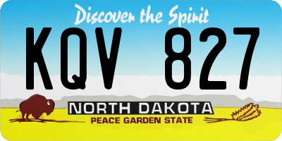 ND license plate KQV827