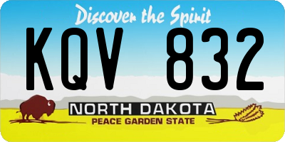 ND license plate KQV832