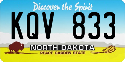 ND license plate KQV833