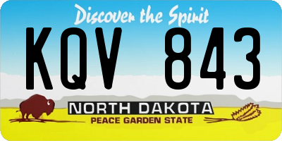 ND license plate KQV843