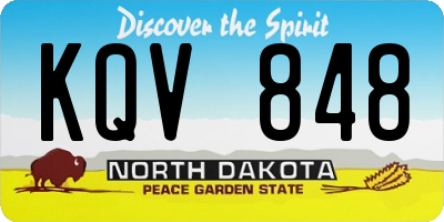 ND license plate KQV848