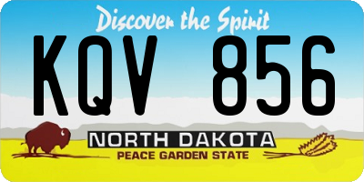ND license plate KQV856