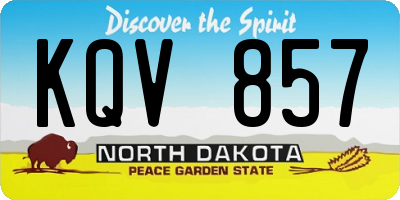 ND license plate KQV857