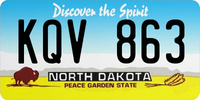 ND license plate KQV863