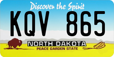 ND license plate KQV865
