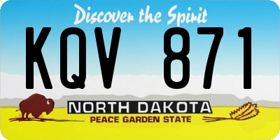 ND license plate KQV871