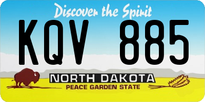 ND license plate KQV885