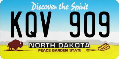 ND license plate KQV909