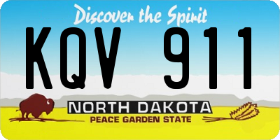 ND license plate KQV911