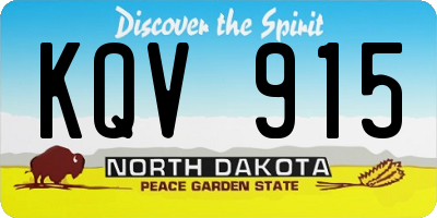 ND license plate KQV915