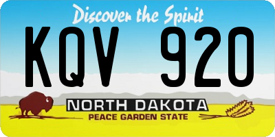 ND license plate KQV920