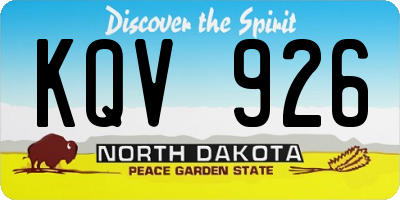 ND license plate KQV926