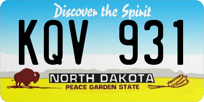 ND license plate KQV931