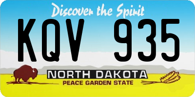 ND license plate KQV935