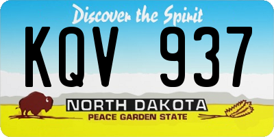 ND license plate KQV937
