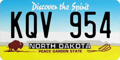 ND license plate KQV954