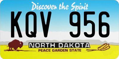 ND license plate KQV956