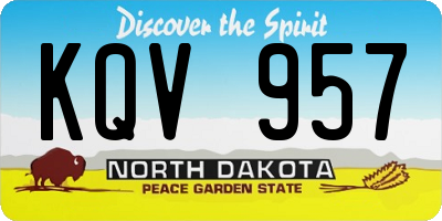 ND license plate KQV957
