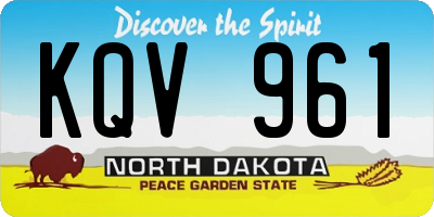 ND license plate KQV961