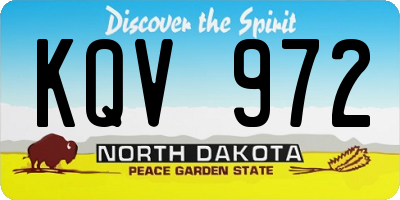 ND license plate KQV972