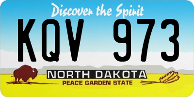 ND license plate KQV973