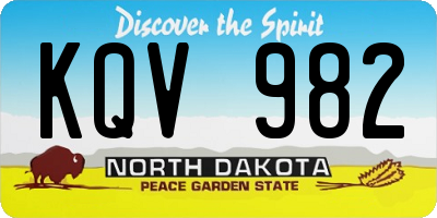 ND license plate KQV982