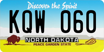 ND license plate KQW060