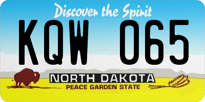 ND license plate KQW065