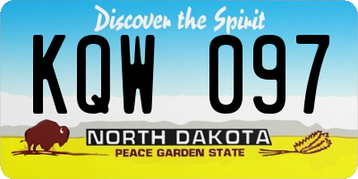ND license plate KQW097
