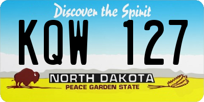 ND license plate KQW127