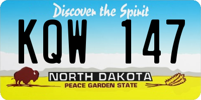 ND license plate KQW147