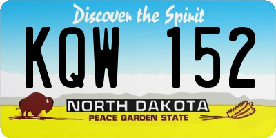 ND license plate KQW152