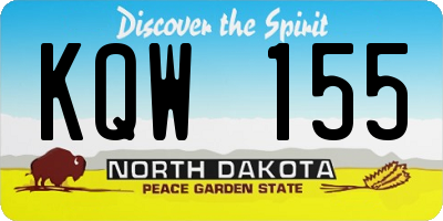 ND license plate KQW155