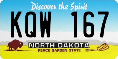 ND license plate KQW167