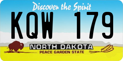 ND license plate KQW179